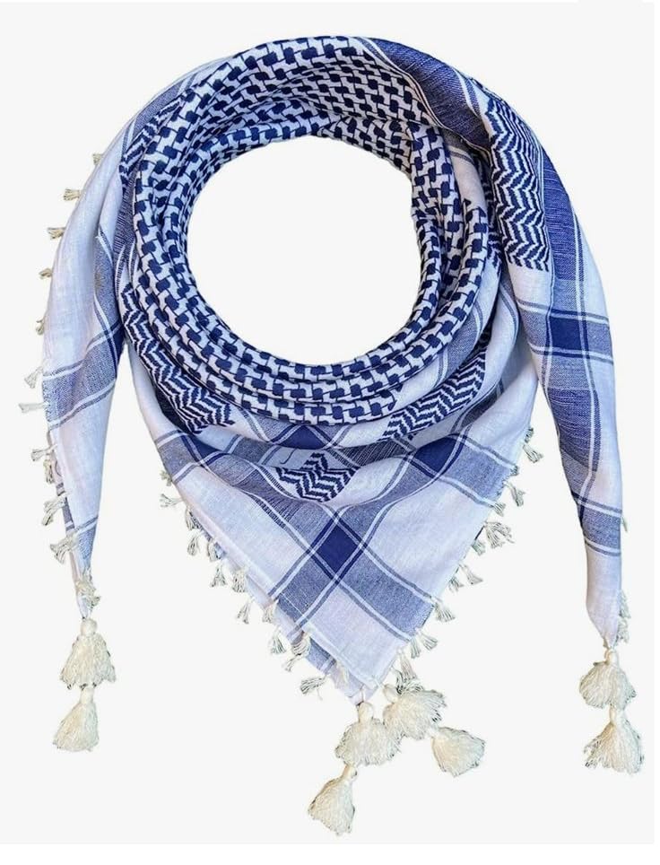 Image of The Vault Men's Cotton Arab Shemagh Neck Wrap Arafat Keffiyah Multi Purpose Checkered Head Scarf for Men and Boys