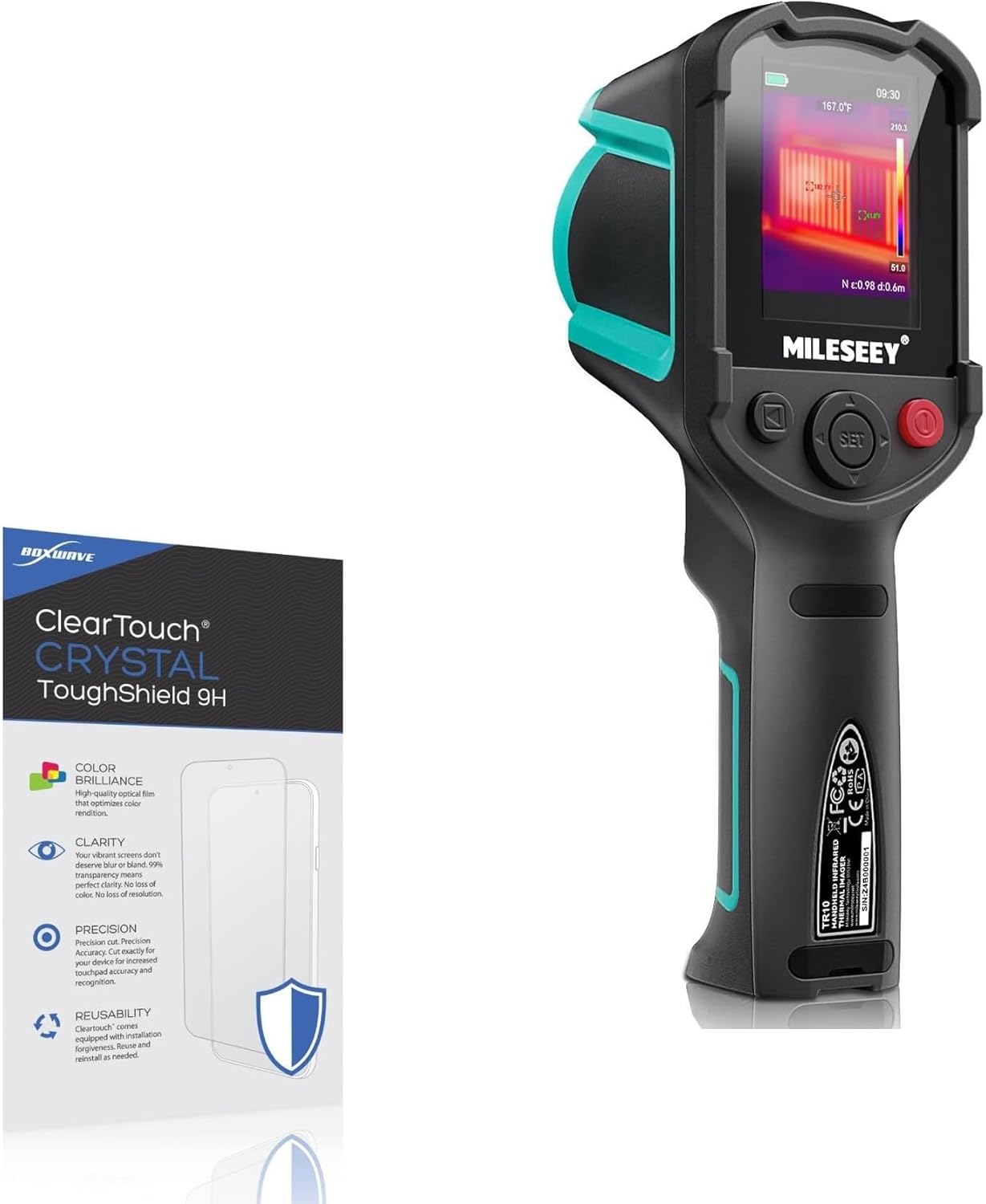 BoxWave Screen Protector Compatible with Mileseey TR10 Thermal Imaging Camera - ClearTouch Crystal ToughShield 9H (2-Pack), Clear 9H Tough Flexible Film Screen Protector