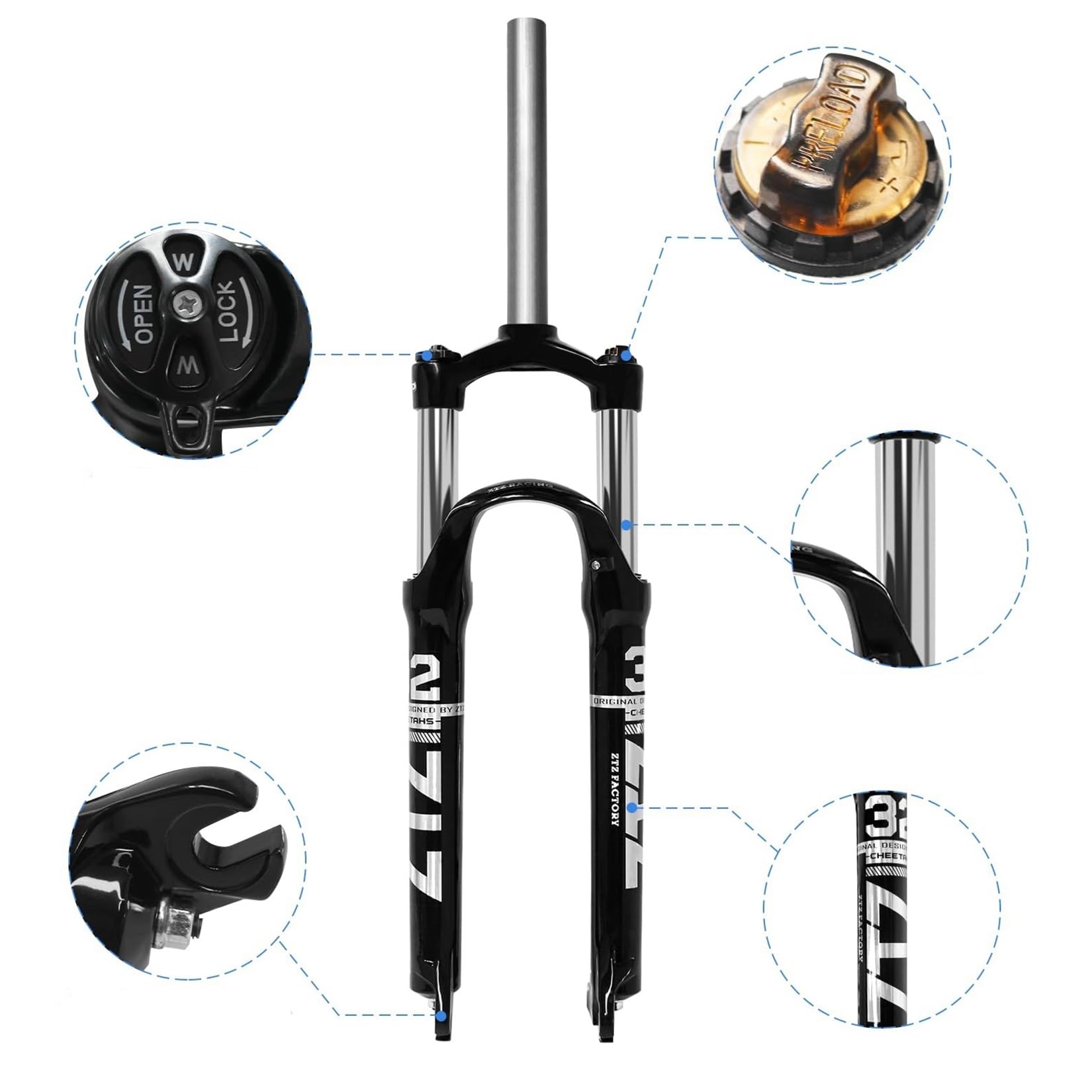 Amazon.co.jp: MTBバイク用サスペンションフォーク、マグネシウム