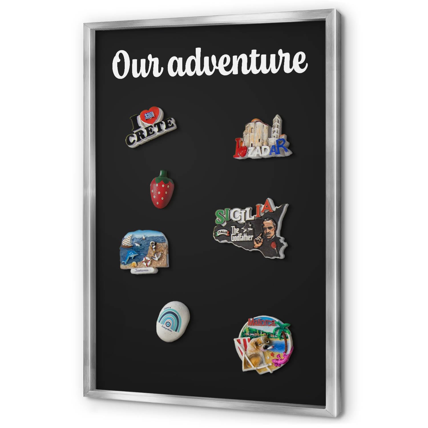 Explorer Magnetic Board 40x60 cm | Silver Frame | Our Adventure