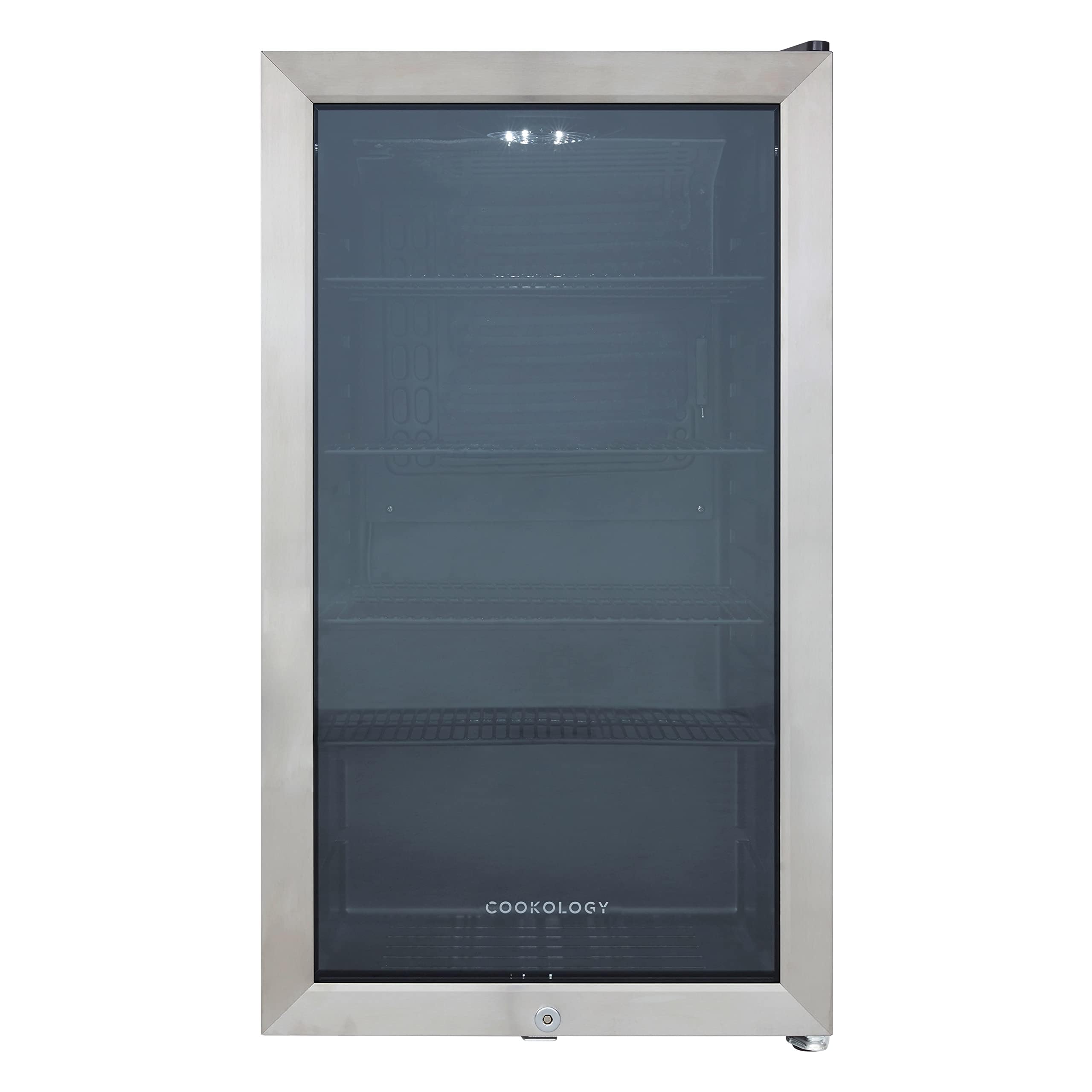Cookology CBC98SS Under-Counter Fridge, 98 Litre Beer, Wine and Drinks Fridge with Adjustable Temperature Control, LED Light and Energy Efficient - in Stainless Steel [Energy Class F]