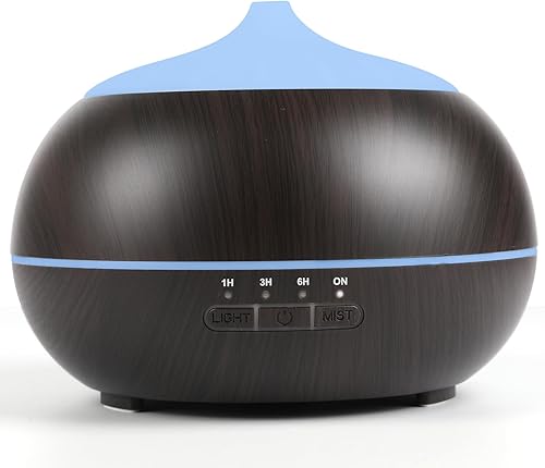 HAPPTWS Difusor de aceite esencial de 16.9 fl oz, difusor ultrasónico de aromaterapia sin BPA, con 7 luces de color, apagado automático sin agua