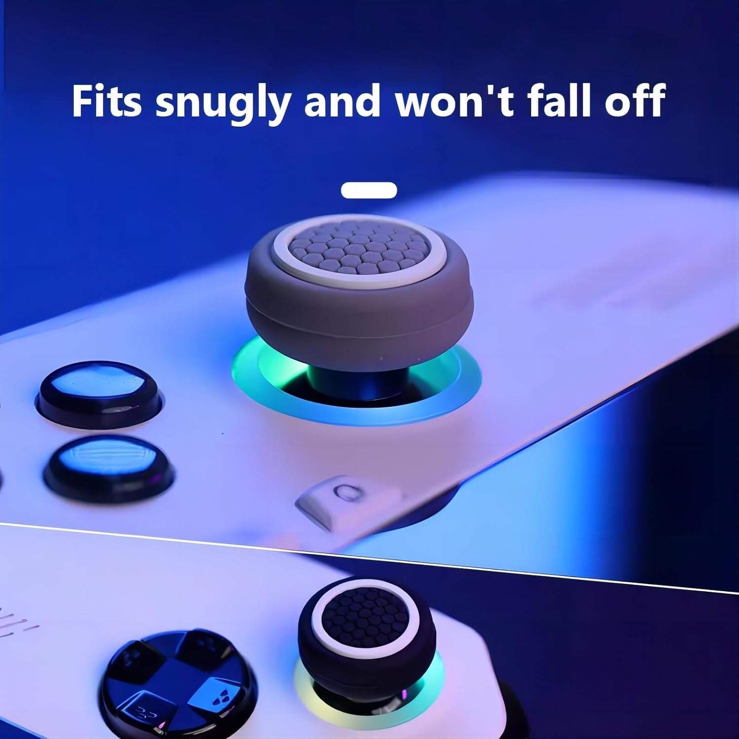 KNOXS 4pcs Joystick Caps for Sony PlayStation Portal, Silicone Joystick Caps Non-Slip Protective Cover Sony PlayStation Portal Thumbsticks Grips Caps (White and Red Two