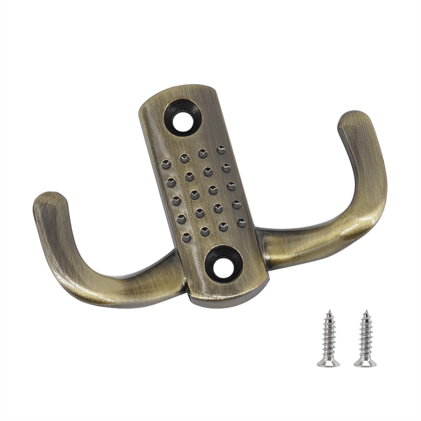 Paraphee 6 Set Metal Double Prong Robe Hooks Wall Mounted Dual Coat Cloth Door Hanger Hooks with Screws for Hanging Clothes Coat - Image 3