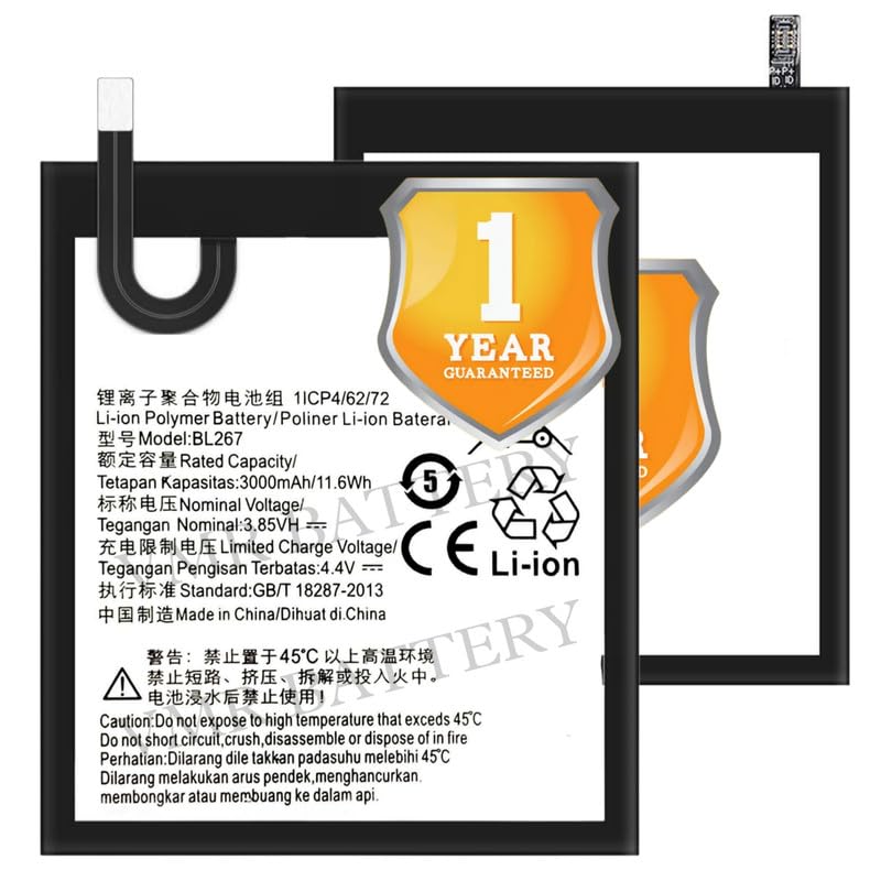 Image of Original BL267 Battery Compatible for Lenovo Vibe K6 (K33a48, K33b36) - (3000mAh) - 1 Year Warranty
