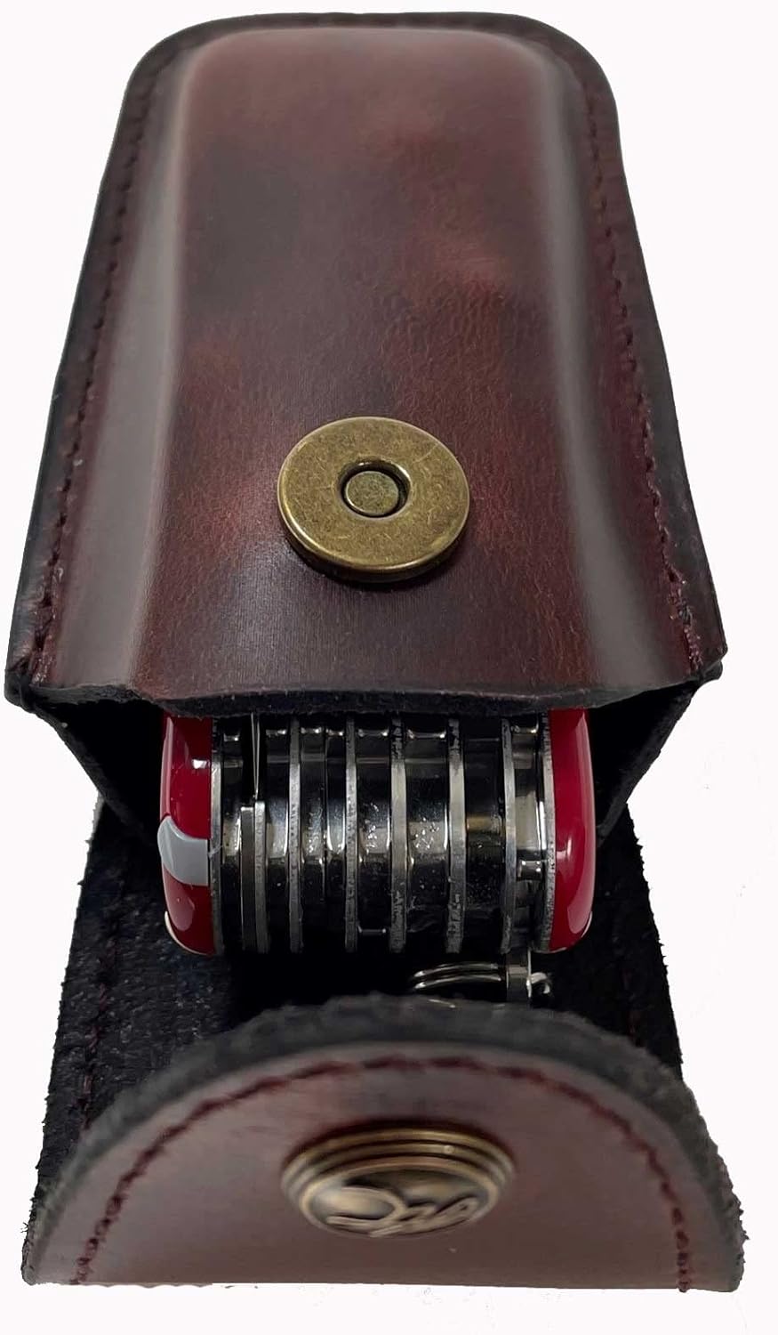Vintage Leather Pouch Sheath Case [Compatible with Victorinox Swiss Army Tool] [(5-8 Layers) Huntsman, Swiss Champ, Hiker, Climber, Cybertool, Handyman ] with Belt Loop - Brown