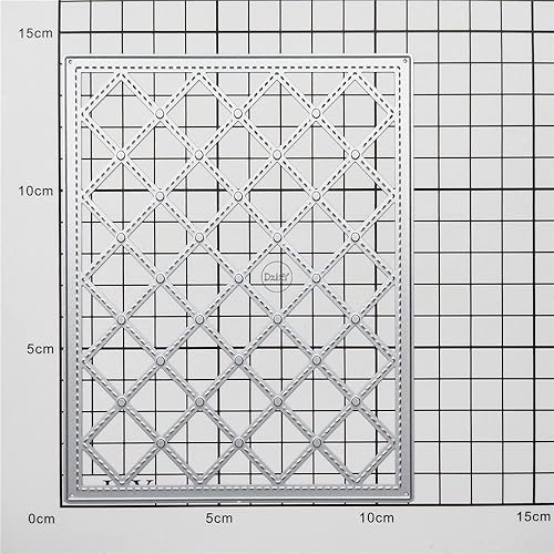 Miniatura 3 de DzIxY Troqueles de corte de metal con fondo de cuadrícula de línea punteada para hacer tarjetas de papel troquelado, conjuntos de troqueles, álbum,