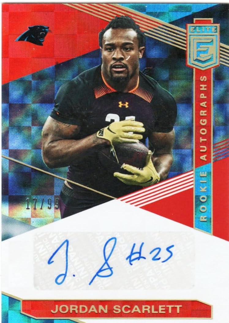 Jordan Scarlett Elite Rookie Autograph Serial Numbered #17/99-2019 Donruss Elite Football Card # RA-JS (Panthers)