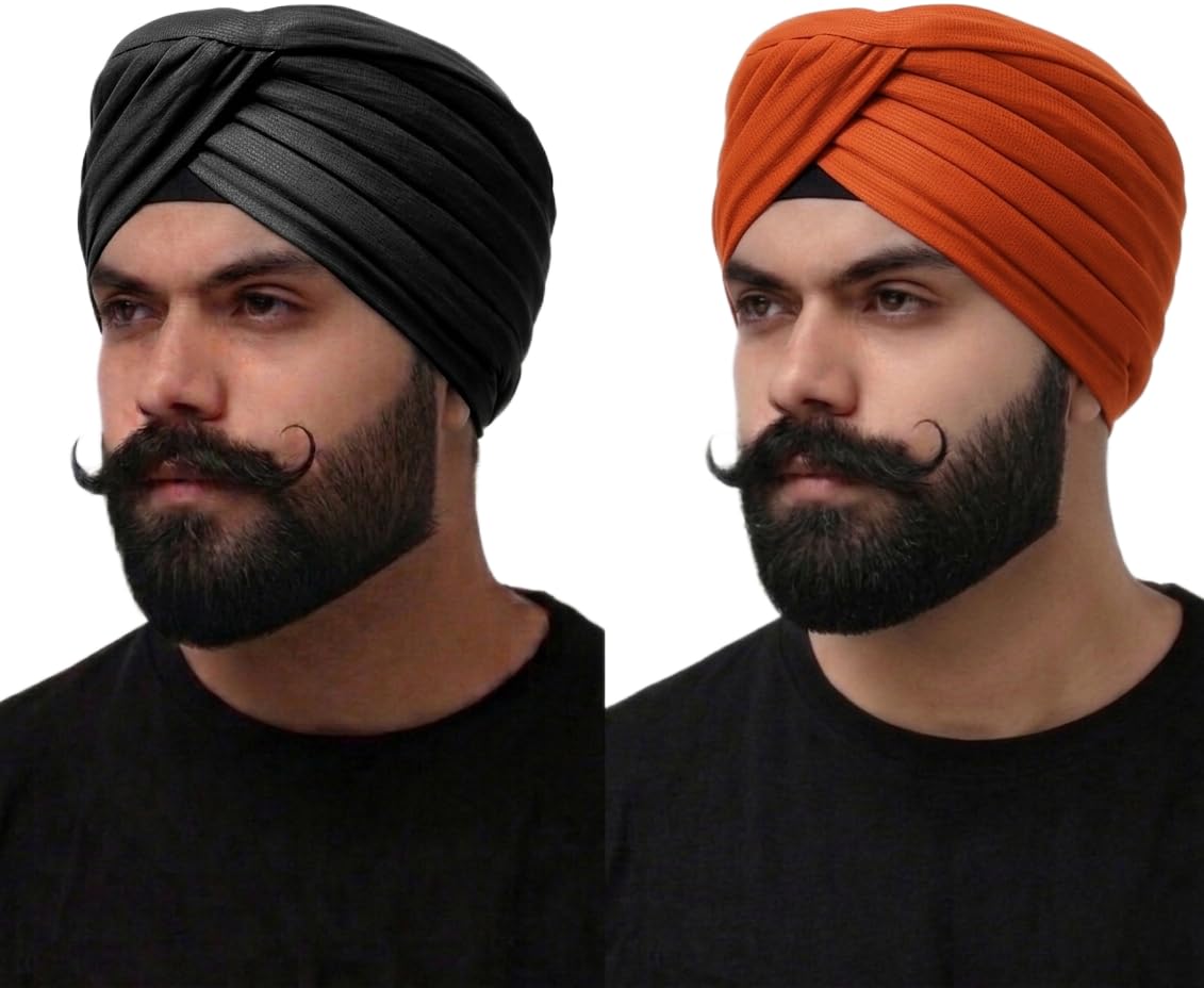 Foam Turban Pagdi Combo for Men Cotton Head Wrap Soft Breathable Fabric Traditional Punjabi Style Headwear Comfortable Wedding Festival and Cultural Occasions-picture-10