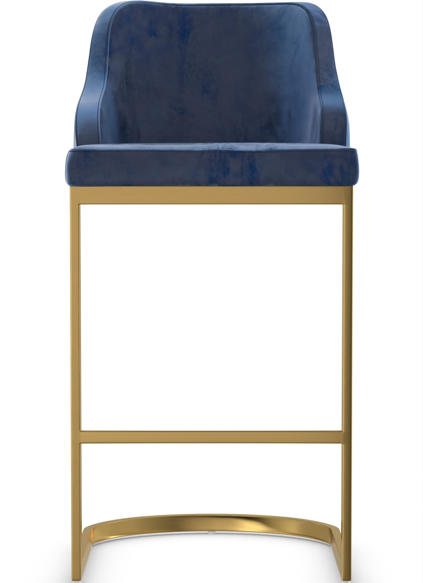 Nuovo Gold Bar Stool (Navy Velvet)