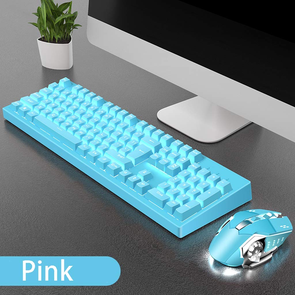 ARCH Tre Pezzi for Il Tastiera E Mouse E Auricolare, Tastiera Ergonomica Computer/Tastiere da Gioco E Mouse for Il Computer Portatile/Desktop (Color : Blue-Keyboard Mouse)