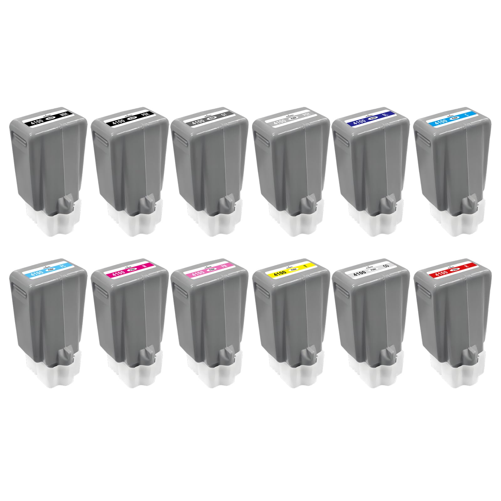 KSUMEI PFI-4100 Ink Tank PFI 4100 Pigment Ink Cartridge Compatible for Canon imagePROGRAF PRO-1100 (12 Colors)