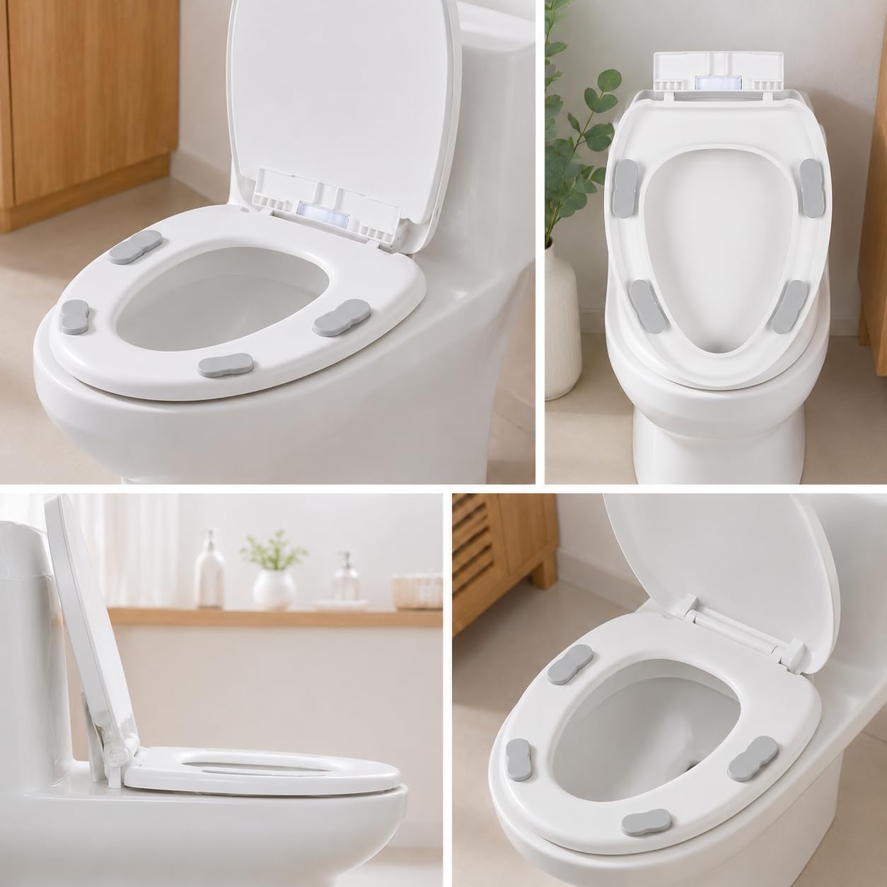 Sedile Del Water con Coperchio Rialzato Ispessito a Chiusura Design a V Sgancio Rapido Universale in Materiale Polipropilene Resistente atto per Bagno di Casa E Sanitari