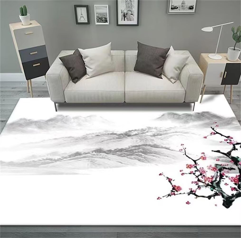 Tapis gamer gris 80x150cm lavable grand format style oriental