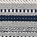 DII Farmhouse Braided Stripe Table Runner Collection, 15x72 (15x77, Fringe Included), Navy Blue