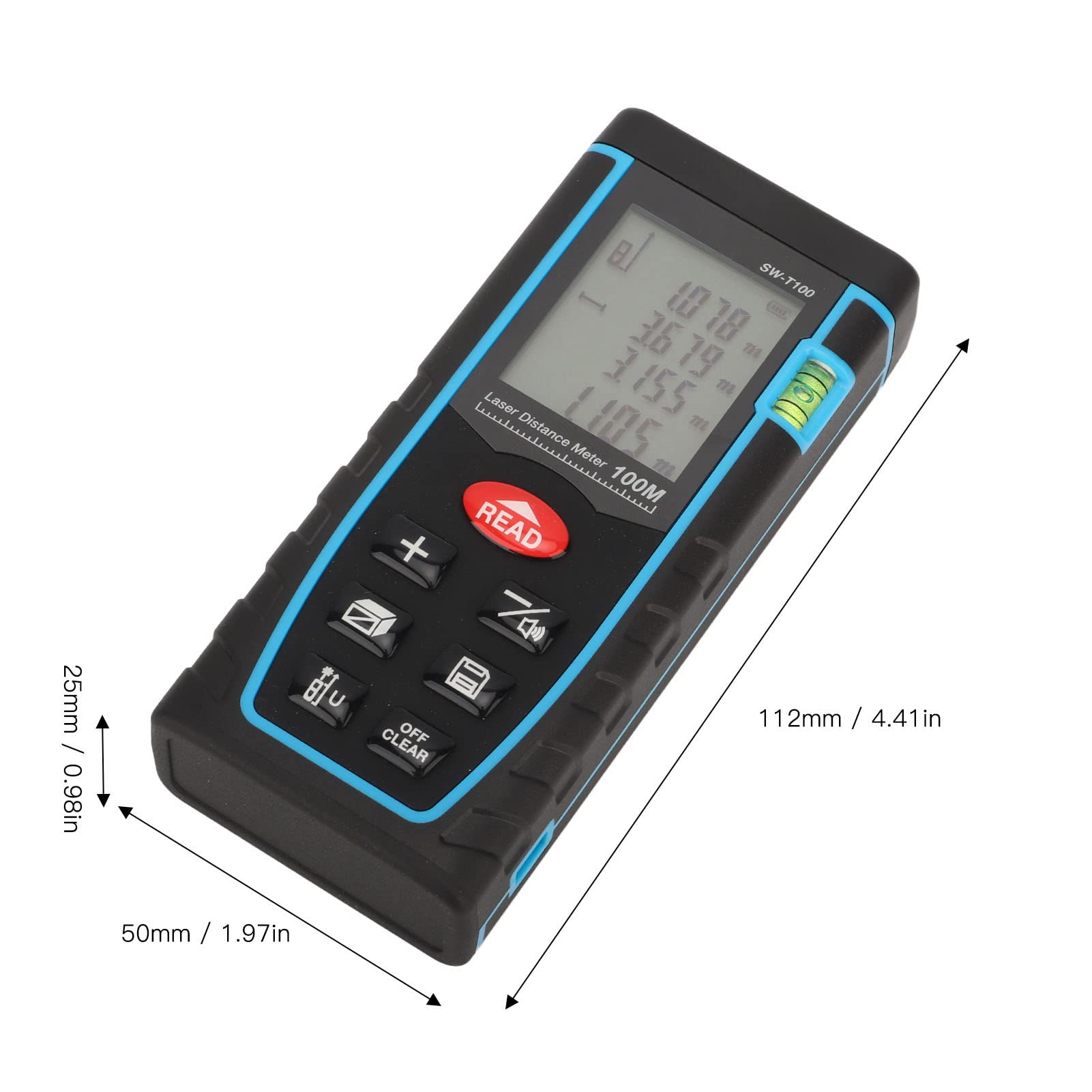 Socobeta Medidor de distancia, telémetro, herramienta de medición de volumen de área de cálculo automático para construcción, hogar industrial