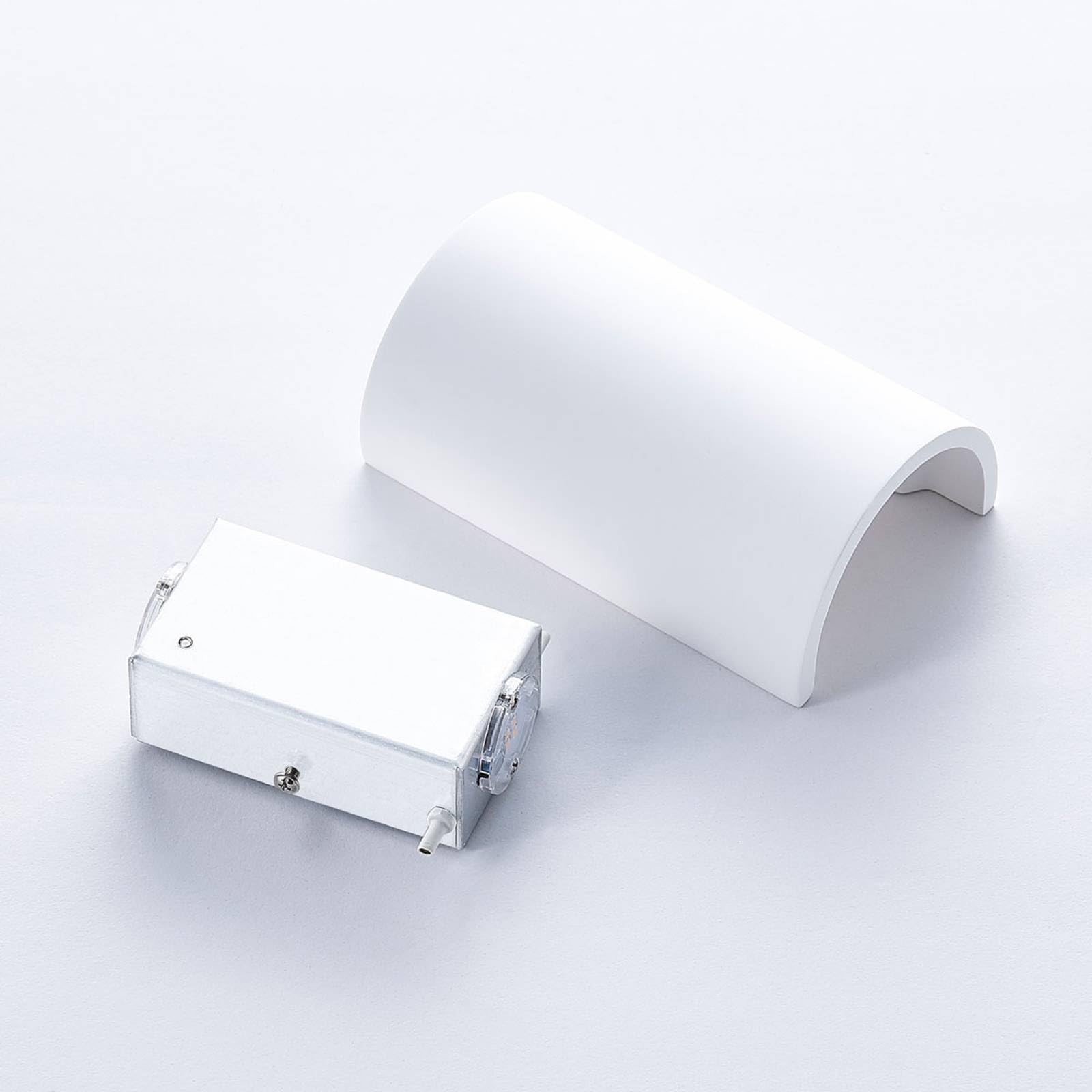 Lindby Bombillas LED aplique de pared interior en blanco, lámpara | iluminación de pared, 2 fuentes de luz, moderno, 3000 k blanco cálido, de yeso, arcilla para sala de estar, salón,