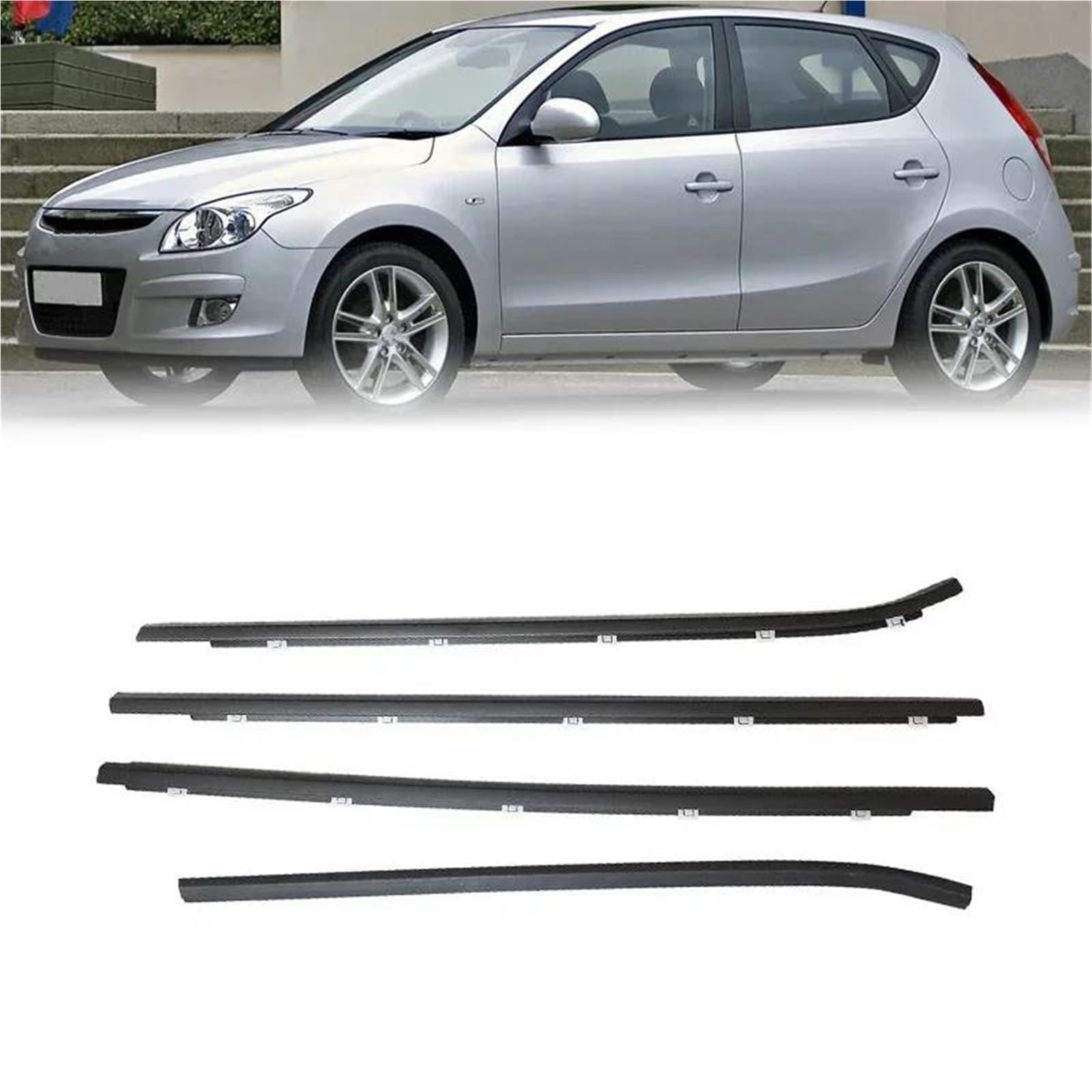 Burlete De Sellado Goma Para Ventanas Coche, Moldura Exterior Puerta Lateral, Cinturón Para Hyundai I30 FD Hatch 2008-2011
