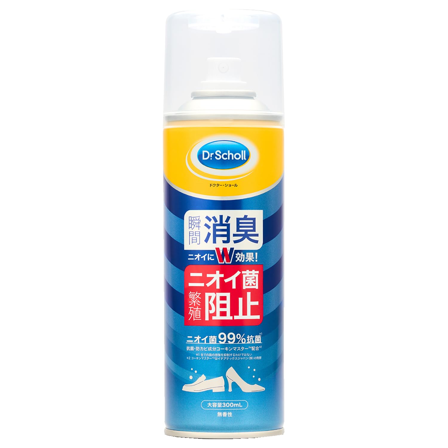 Dr.Scholl 靴専用 【消臭・抗菌靴スプレー】瞬間消臭×抗菌・防カビ 48時間消臭効果持続日本製 無香性 大型サイズ300mL
