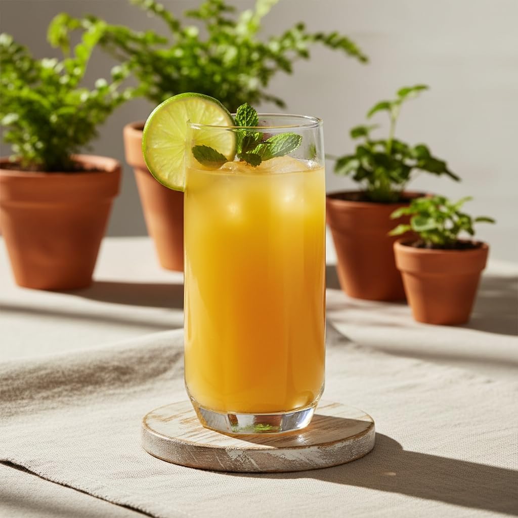 Glasmark KROSNO 1992 Drinking Glasses Set of 4, 340 ml, High Glasses with Faceted Base for Drinks and Juices, Dishwasher Safe, for Kitchen and Catering