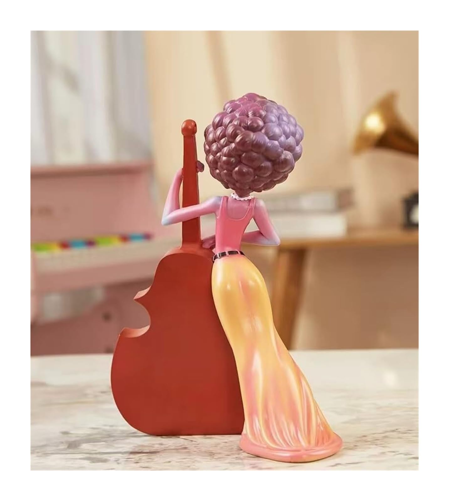 Home Decor Statue Home Decoration Resin Creative Nordic Style Wiolonczela Figurka Dziewczyna Centralny (Purple)