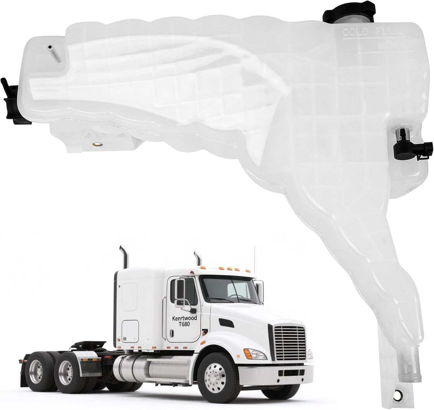 Coolant Reservoir Tank for 2013-2020 Kenworth T680 T880 Peterbilt 579, Radiator Replacement with Cap, Semi Truck Engine Coolant Bottle Accessories Part No. DR104002