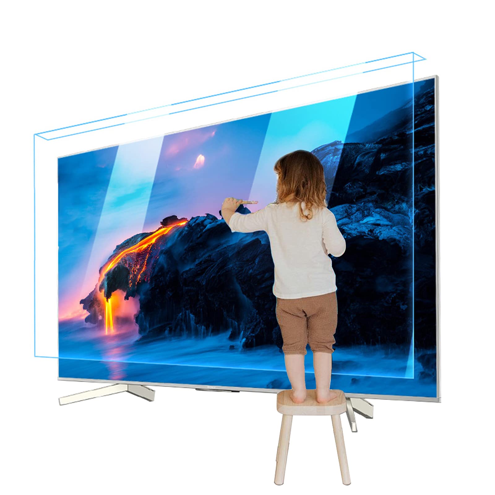 AIZYR Panel Protector De Pantalla De Luz Azul - Protector De Pantalla LCD De TV Filtro De Protección Ocular Colgante Reduce La Fatiga Visual Digital,37in 850 * 490mm