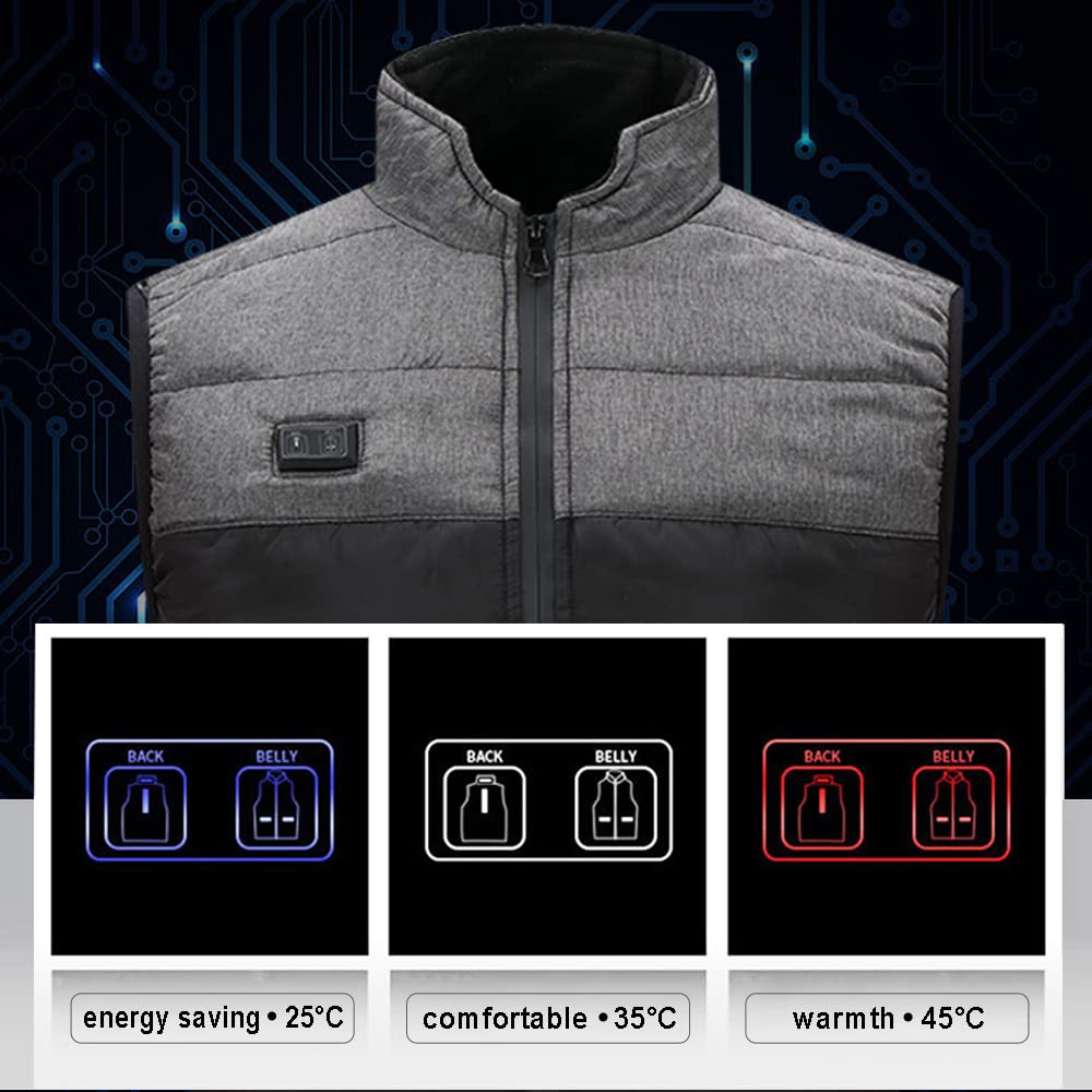 Bseical Chaleco Calefactable Hombre Moto, Chaqueta Calefactable Mujer Invierno, Chaleco Calentador Eléctrico, Chaquetas Con Calefaccion Ropa Camping Térmico