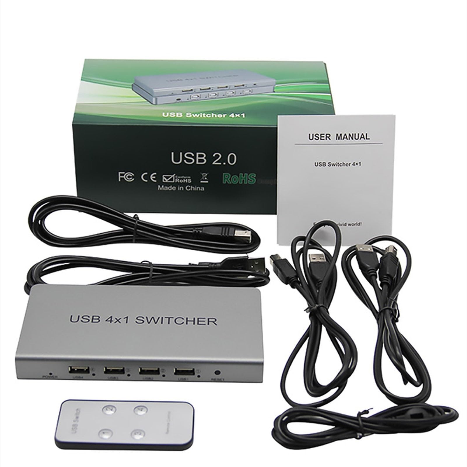 4/8 portowy synchronizator USB / Sharer - KVM Multi Open Switch/dystrybutor, USB Keyboard Mouse Synchronizer Controller, Plug & Play, do różnych systemów operacyjnych (4 porty)