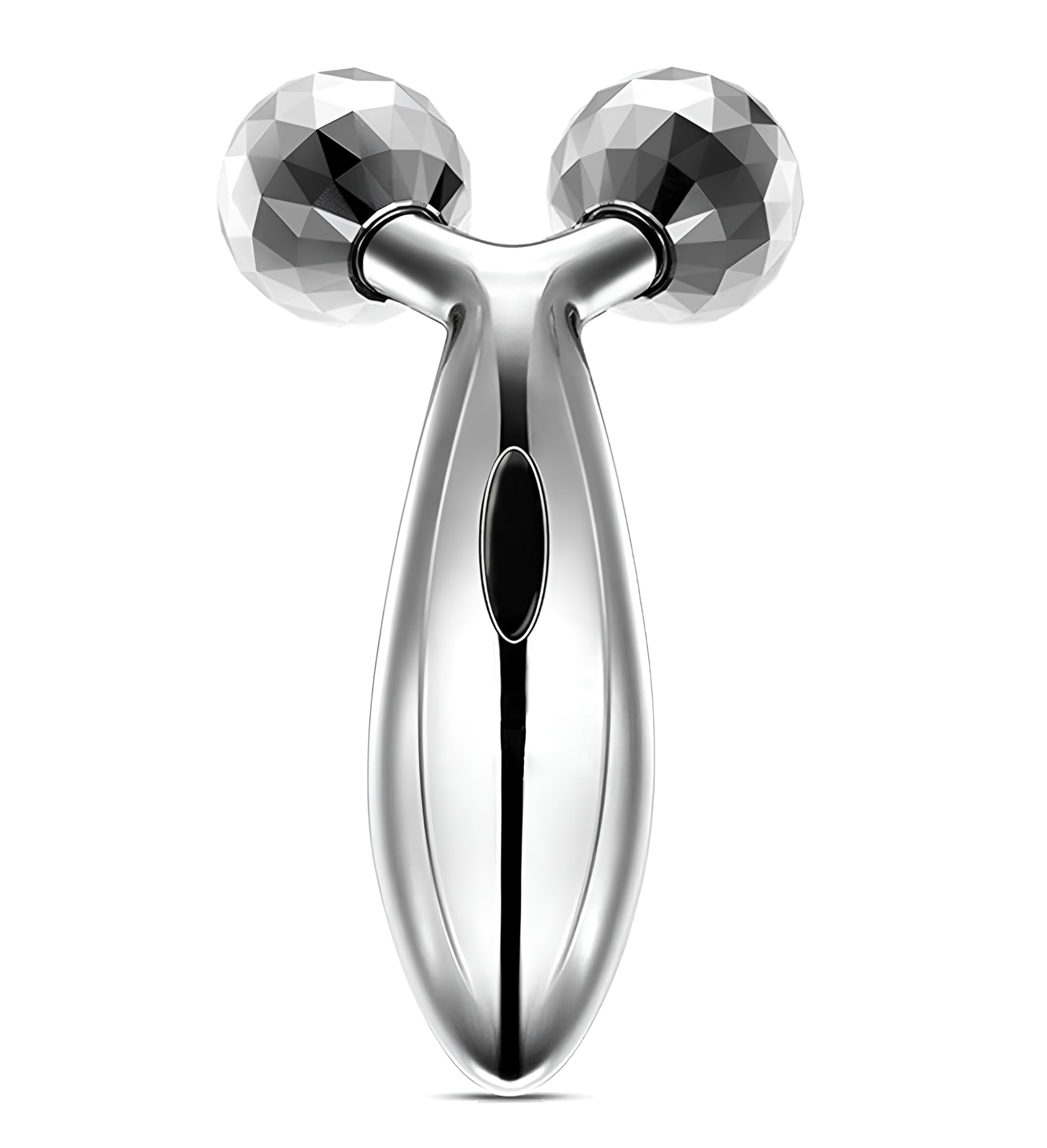 Definite 3D Massager Manual Roller 360 Rotate Face Full Body Shape for Skin Lifting Wrinkle Remover Facial Massage (Silver)-image-10