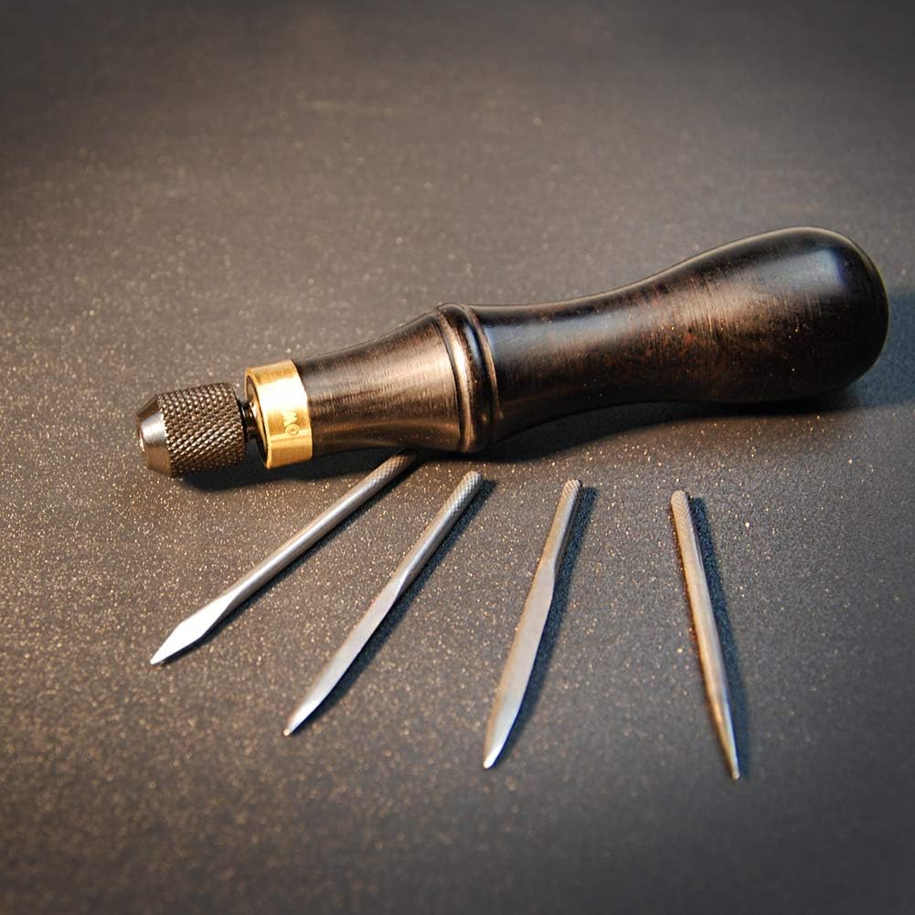 OWDEN Professional Leather Tool,4 in 1 awl Tool Set for leathercraft