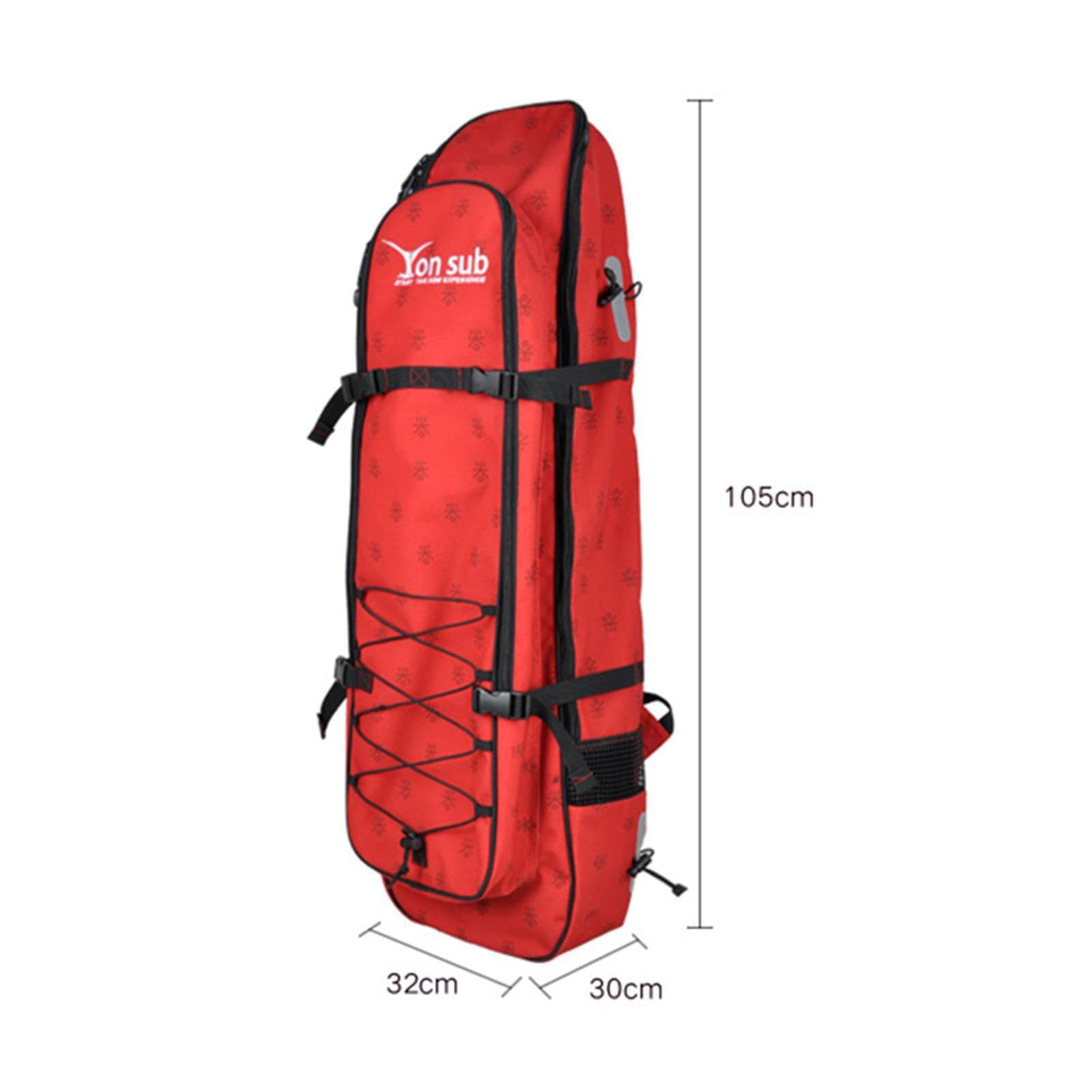 Sac à Long Palmers pour la plongée en apnée et Le Snorkeling, | d'un filet respirant et d'un système de drainage, idéal pour la marche. Le sac possède un compartiment principal à grande