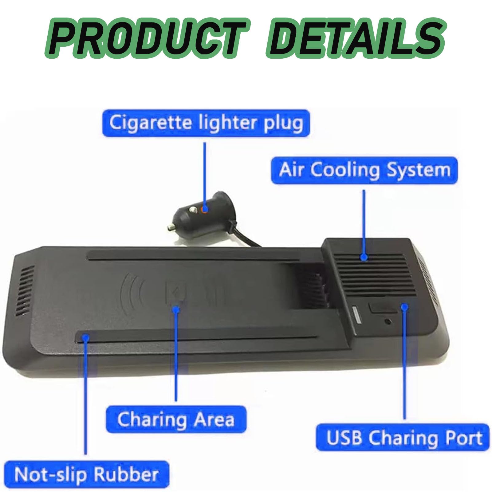 Caricatore Wireless Per Auto Per Audi A4 2008-2016, A4 Allroad 2012-2014, A5 2008-2014, S5 2009-2016, Rs5 2012-2014, Q5 2010-2018, Sq5 2014-2017 Con Sistema Di Raffreddamento A Doppio Canale D'aria