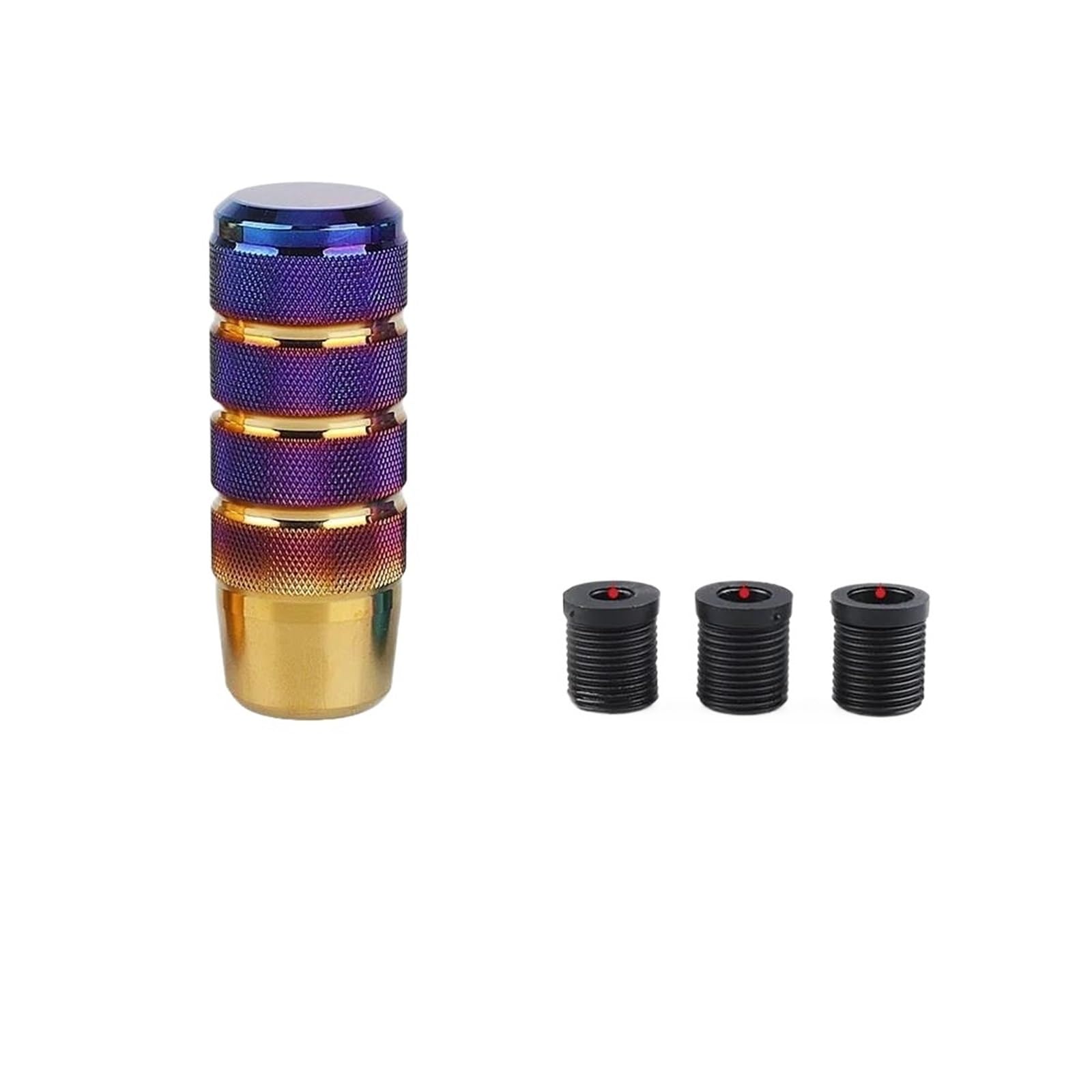 YDXHERTA Universal 95mm Non-Slip Gear Shift Knob M8 M10 M12 Car Manual Transmission Aluminum Knurled Shifter Lever Knob Spare Parts(Burnt Blue)