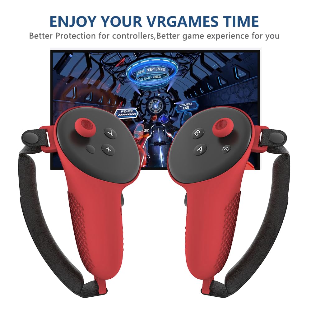 Accessoires de réalité virtuelle pour Meta Quest 3, comprend un masque facial en silicone VR, une coque de protection pour manette tactile, un couvercle de protection, des touches à bascule, 5