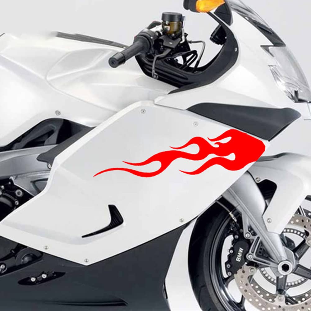 Autocollant Flamme Réfléchissant Moto, Asudaro 1 Paire