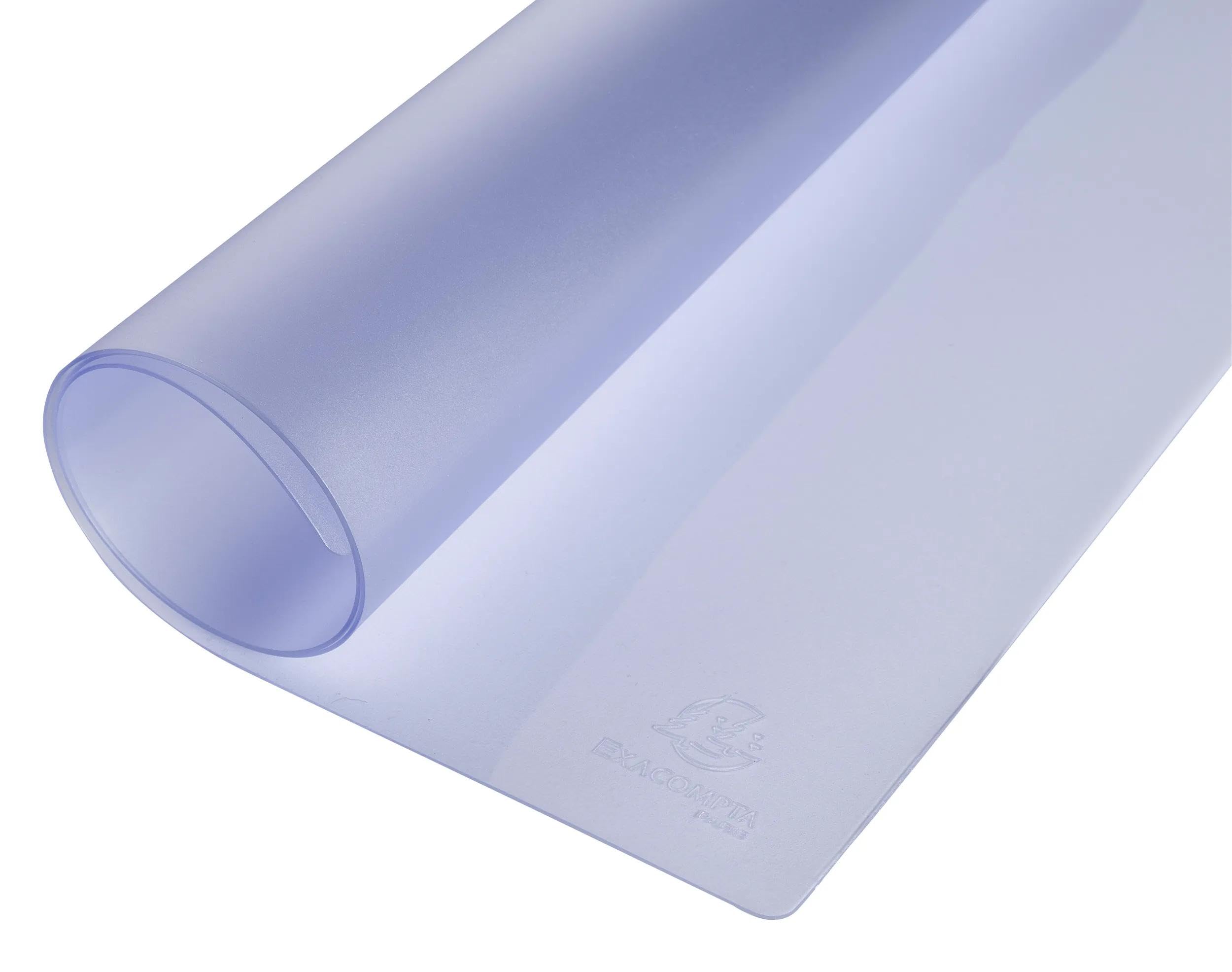 Exacompta - Ref. 29635E - Karton mit 12 Schreibunterlagen aus weichem PVC Crystal - eine glatte Oberfläche und eine genarbte Oberfläche - schützt den Schreibtisch, Mauspad - 50 x 65 cm - farblos