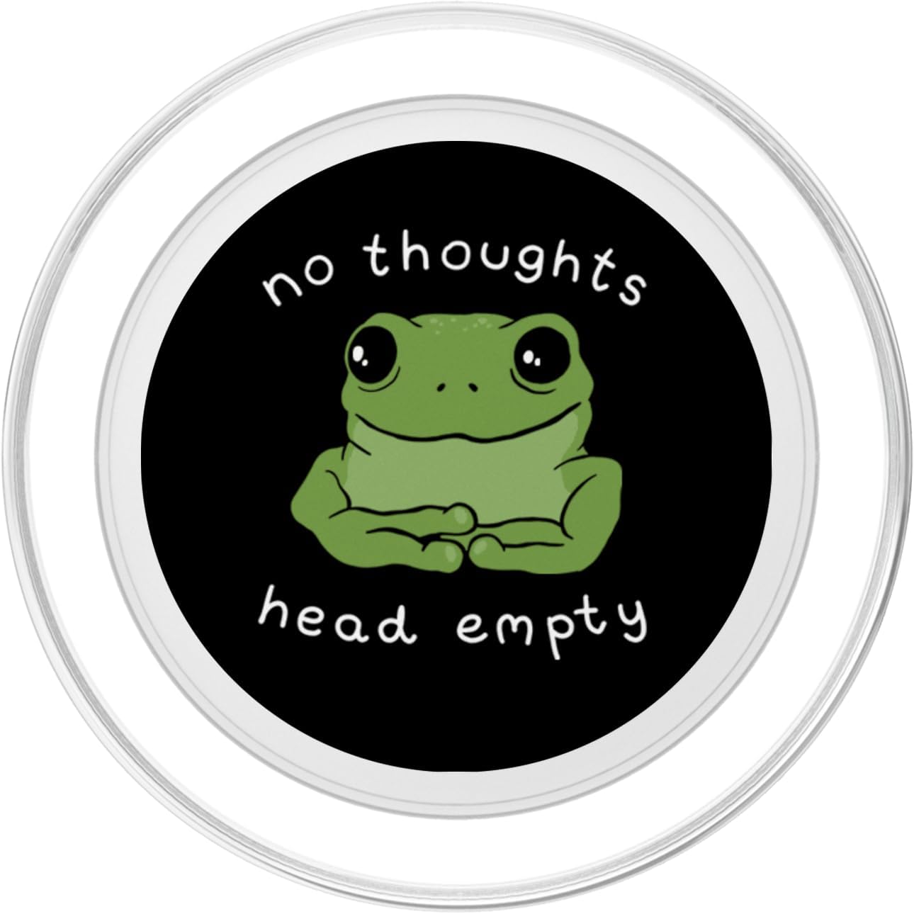 No Thoughts Head Empty Cute Frog Meme Aesthetic PopSockets MagSafe PopGrip for iPhone