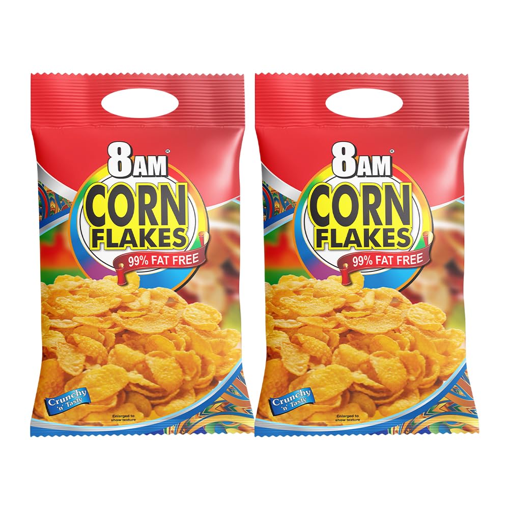 8AM Corn Flakes, Made with Golden Corns, Delicious and Nutritious Breakfast Cereals, 99% Fat Free Crunchy and Tasty Snacks for Daily Life, Include Light and Crispy Whole Grain, 500gm Pouch (Pack of 2) (B08K2SLDNL) Amazon Price History, Amazon Price Tracker