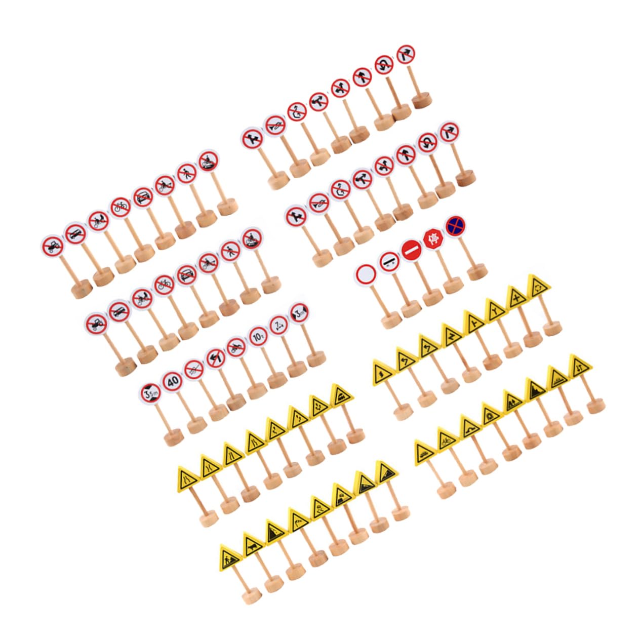 IMIKEYA Street Signs Toys for Boys and Girls 50pcs Wooden Toy Street Signs Model Road