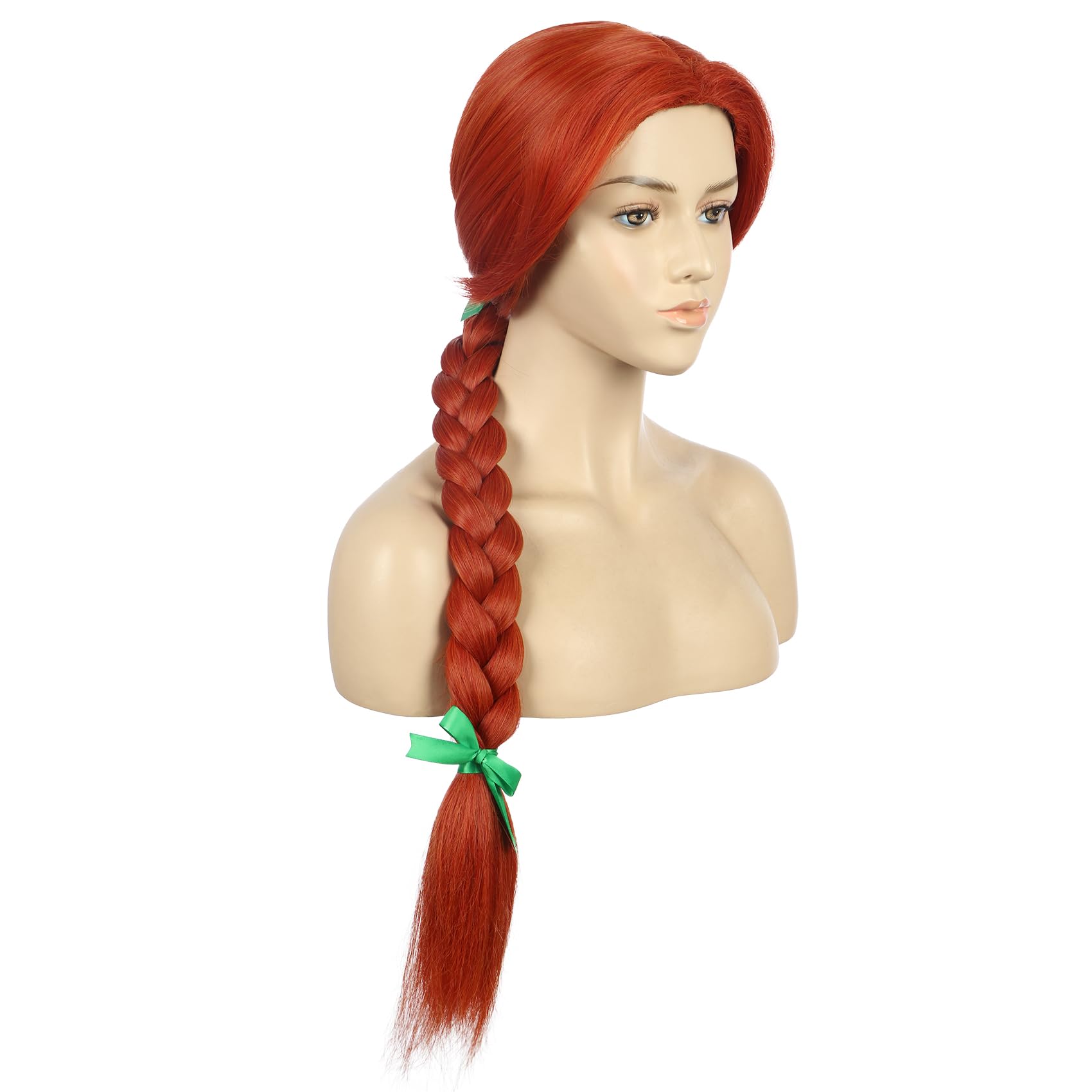 VGbeaty Women Long Reddish Brown Braided Wig Princess Anime Cosplay Funny Wig Heat Resistant Synthetic Fiber Soft Durable Adjustable Size Breathable Cap for Halloween Costume Fancy Party - Image 4