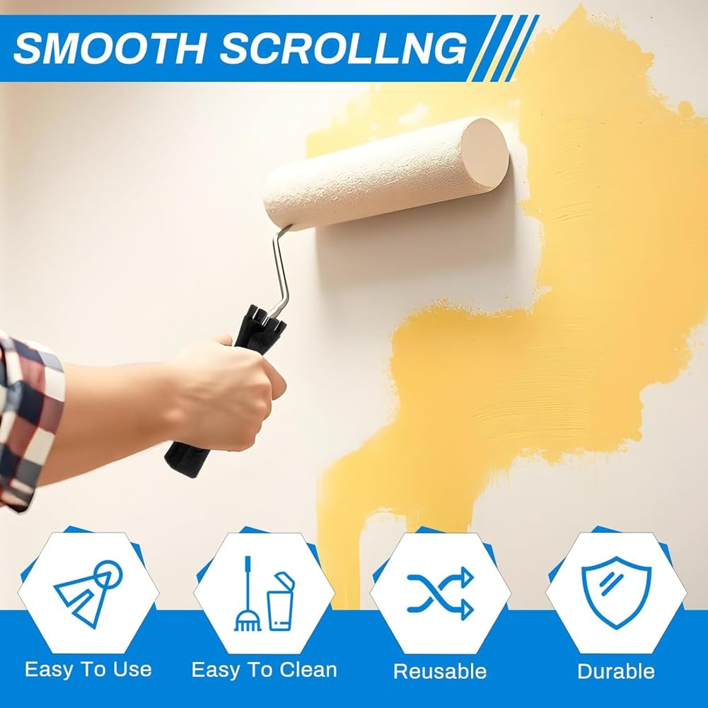 Mini Rouleau, Rouleau en Fibre de Verre, Outil de Peinture, Rouleau à Cadre, Pinceau à Peinture, Fournitures de Peinture pour Mur, Maison