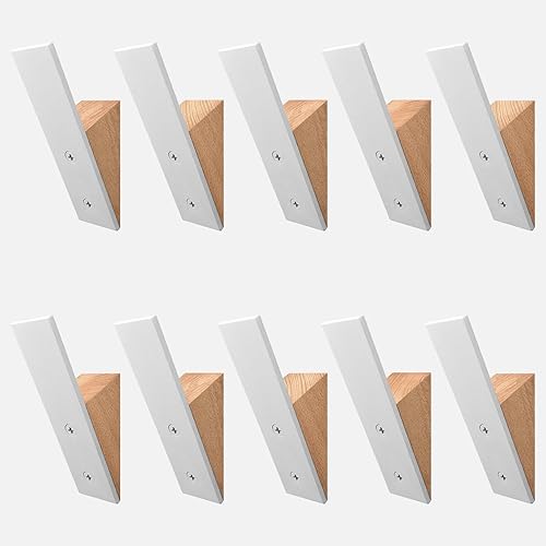 Miniatura 14 de Homeforia Ganchos de madera de nogal, madera de nogal de alta gama y metal negro para colgar en la pared, ganchos modernos de mediados de siglo