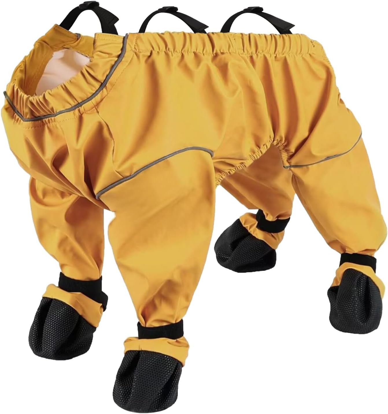 ASENKU Dog Shoes for Small Dogs, Soft Adjustable Dog Boots & Paw Protectors, Waterproof Anti-Slip Dog Clothes with Boots for Rainy Days, Running, Hiking, Outdoor Walking (Yellow, XL)