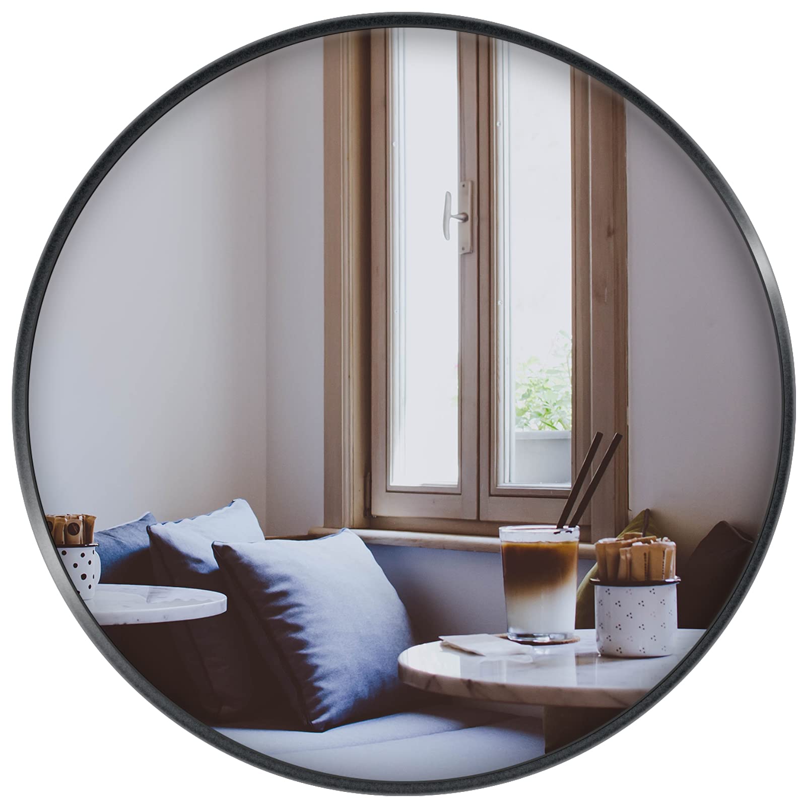 Buy JENBELY 30 inch Round Bathroom Wall Mirror, Black Circle Vanity