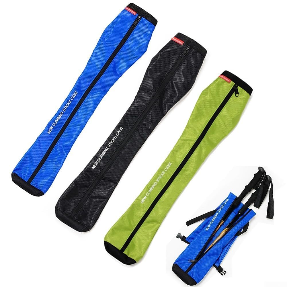 Custodia impermeabile trekking per bastoncini da portatile, custodia di ricambio per bastoni da trekking e passeggiate, 76 cm (verde)