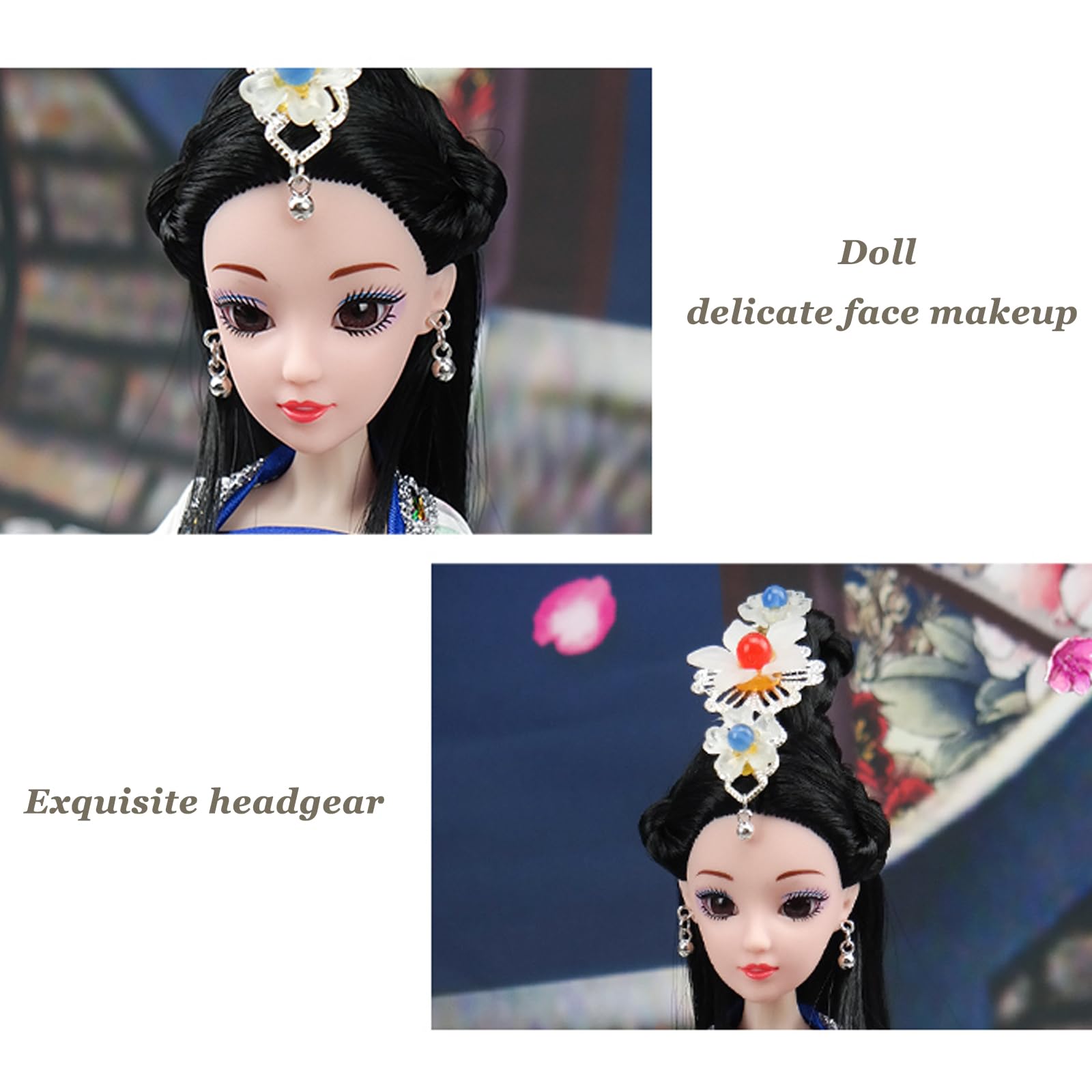 Amazon.co.jp: 東洋の装飾人形、中国の12インチ人形、3Dリアルな目の