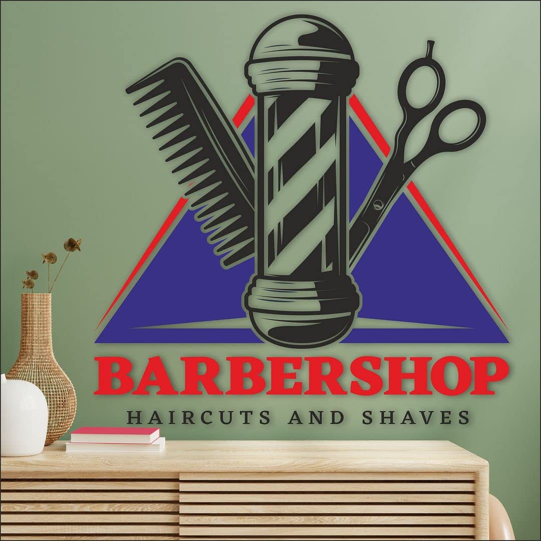 KREEPO Barbershop Stylist Haircuts & Shaves Wall Decal Home Interior Design Sticker (69cm x 70cm) Transparent (B09PK6V1H7) Amazon Price History, Amazon Price Tracker