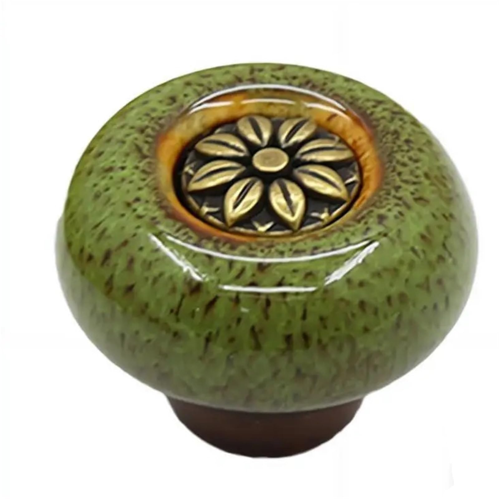 GNYVZXPLQ Ceramic Handle Drawer Knobs, 6 Pcs Painted Multicolor Ceramic Cabinet Handle Single Hole for Drawers & Wardrobe(Green)