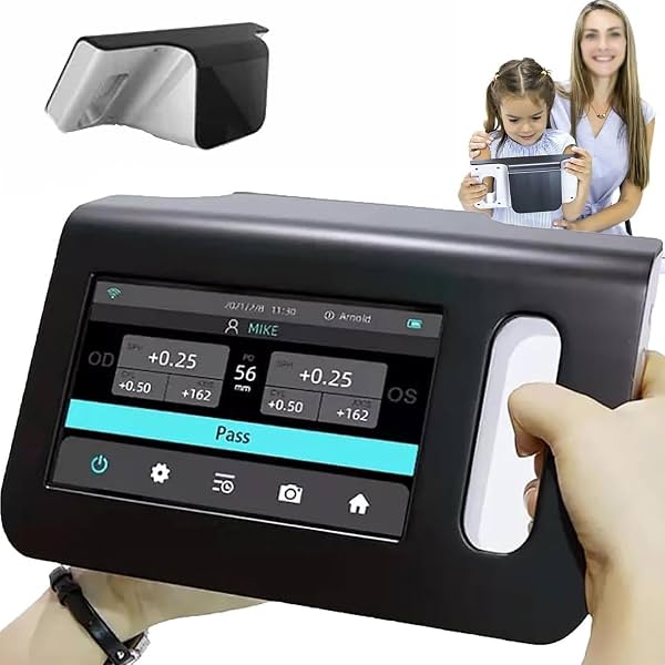 Máquina portátil de examen ocular, visionador oftálmico con pantalla táctil LCD de 7 pulgadas, distancia de medición de 98 cm, número de eje de 0-180°, detección rápida en 3 s, para glaucoma, síndrome del ojo